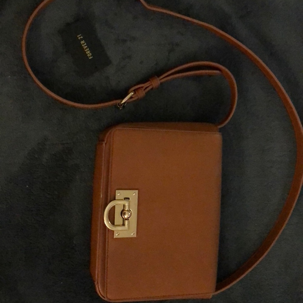 Brand new camel colored crossbody bag